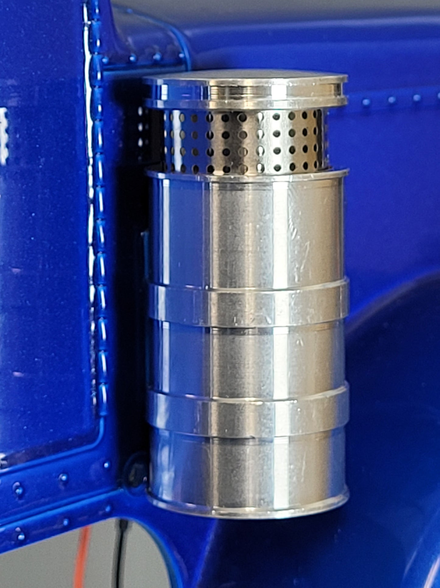 Aluminum Left & Right Side Air Cleaner Intake with Rubber Hose for Tamiya R/C 1/14 King Hauler Grand Hauler Semi
