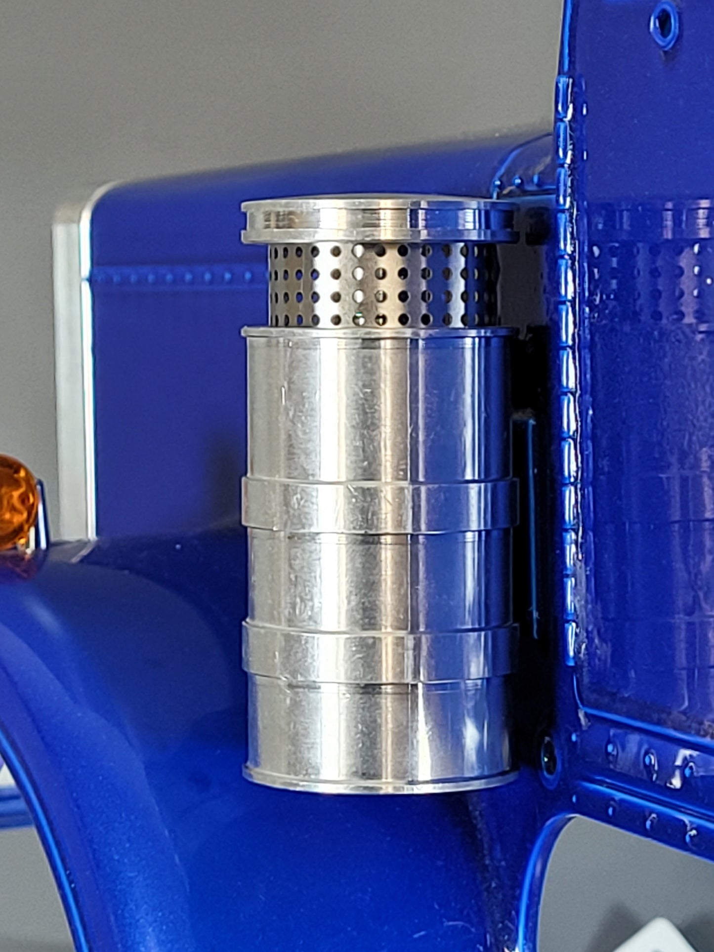Aluminum Left & Right Side Air Cleaner Intake with Rubber Hose for Tamiya R/C 1/14 King Hauler Grand Hauler Semi