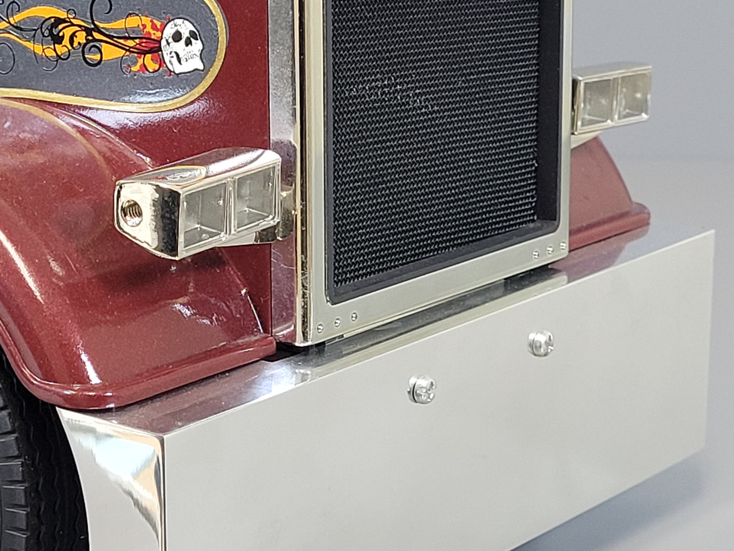 Chrome Alloy Peterbilt Style Square Headlight Light Bracket for Tamiya R/C 1/14 King Grand Hauler Semi Truck