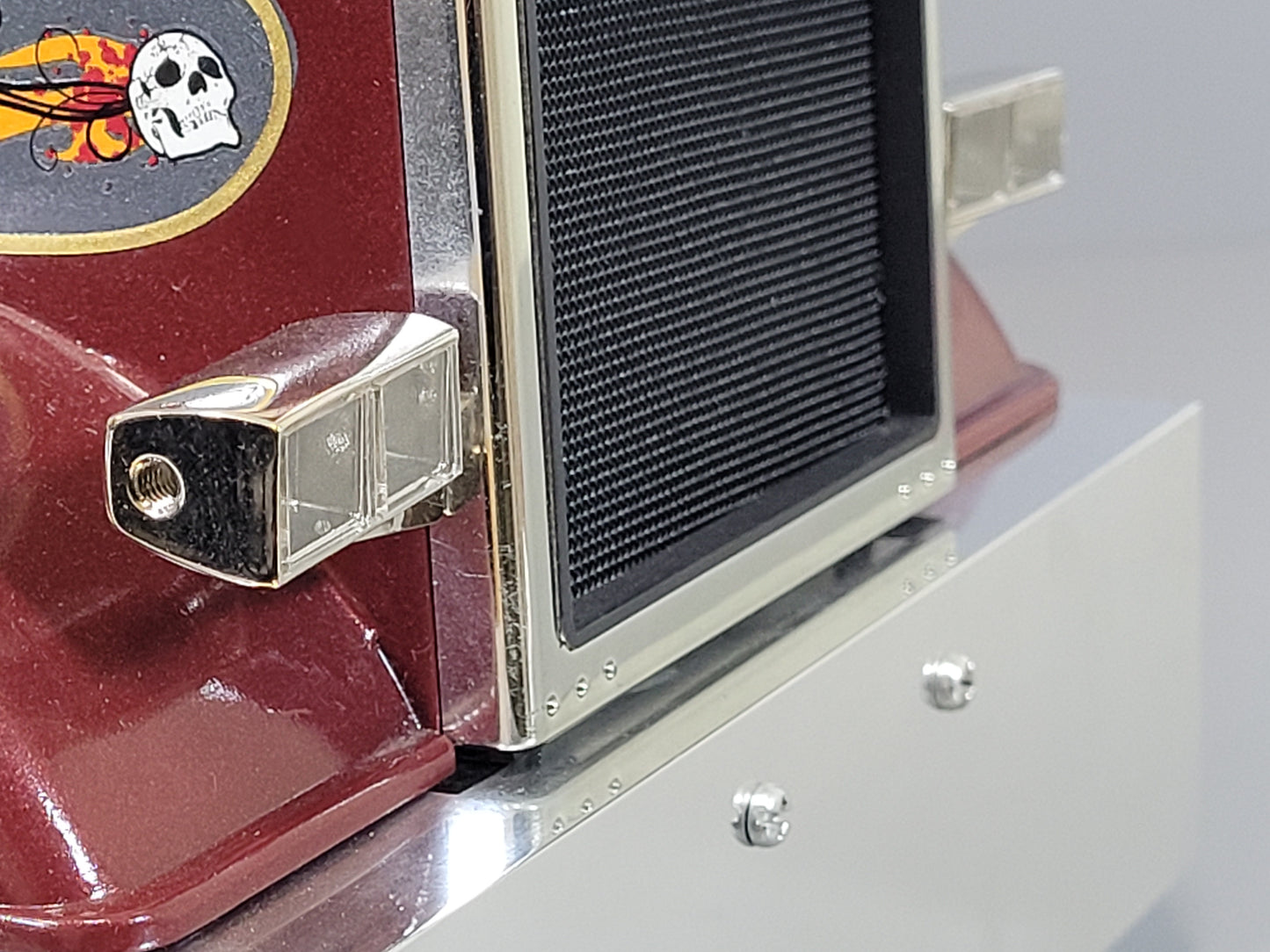 Chrome Alloy Peterbilt Style Square Headlight Light Bracket for Tamiya R/C 1/14 King Grand Hauler Semi Truck