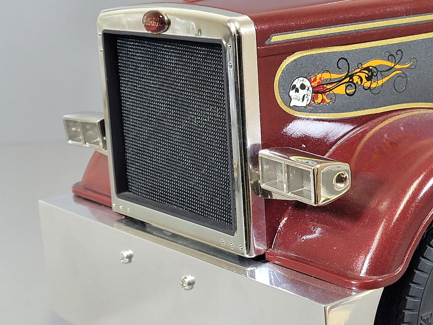 Chrome Alloy Peterbilt Style Square Headlight Light Bracket for Tamiya R/C 1/14 King Grand Hauler Semi Truck