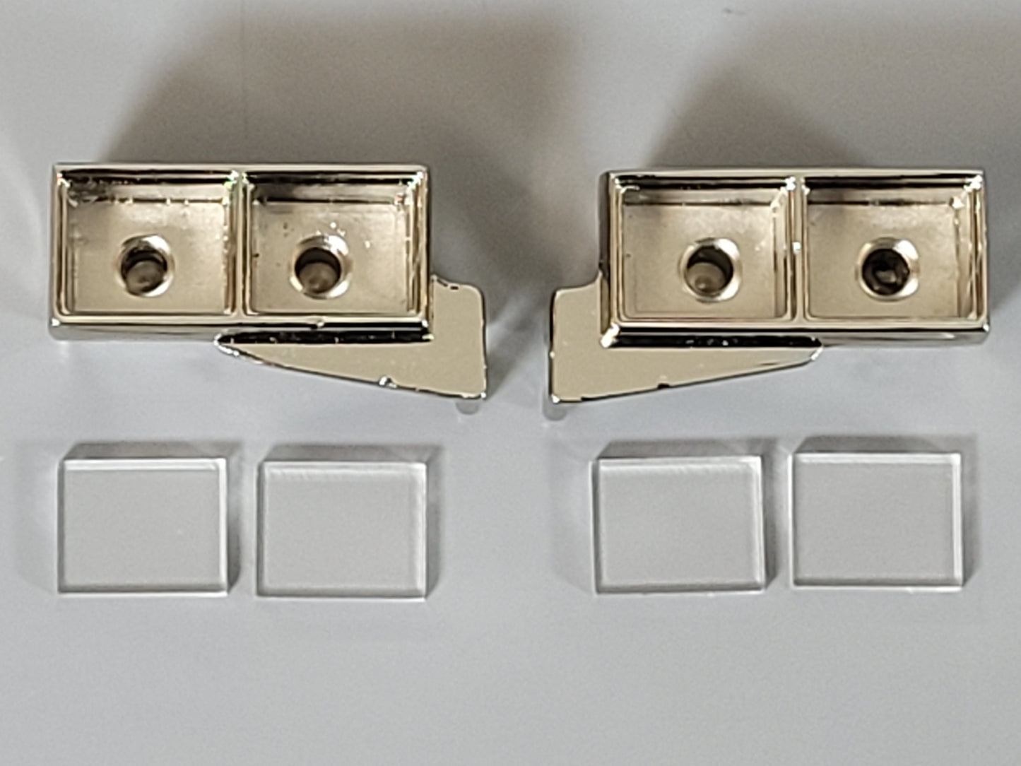 Chrome Alloy Peterbilt Style Square Headlight Light Bracket for Tamiya R/C 1/14 King Grand Hauler Semi Truck