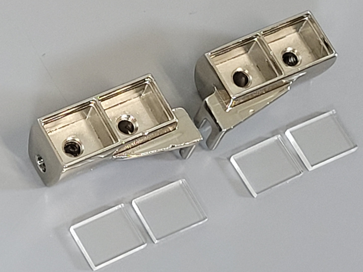 Chrome Alloy Peterbilt Style Square Headlight Light Bracket for Tamiya R/C 1/14 King Grand Hauler Semi Truck