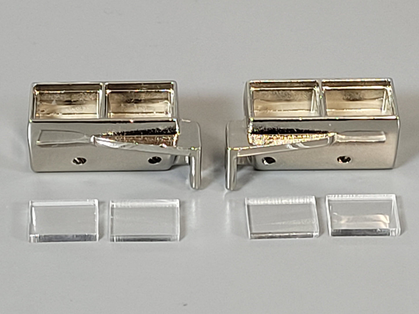 Chrome Alloy Peterbilt Style Square Headlight Light Bracket for Tamiya R/C 1/14 King Grand Hauler Semi Truck