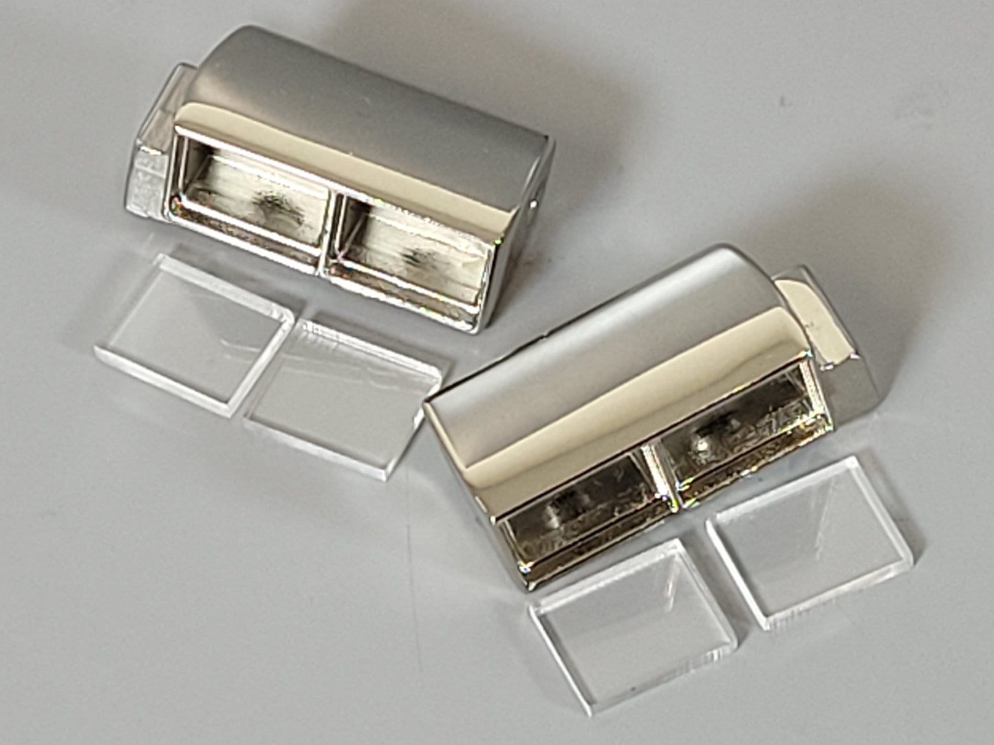 Chrome Alloy Peterbilt Style Square Headlight Light Bracket for Tamiya R/C 1/14 King Grand Hauler Semi Truck