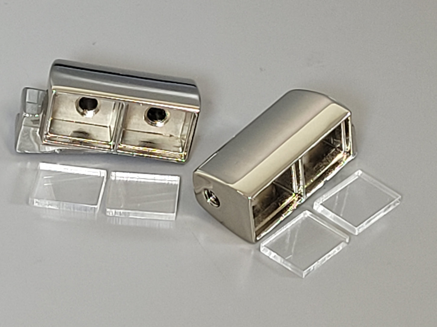 Chrome Alloy Peterbilt Style Square Headlight Light Bracket for Tamiya R/C 1/14 King Grand Hauler Semi Truck