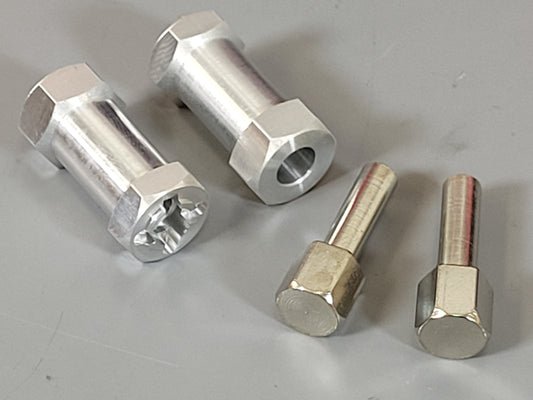 Pair 25mm Aluminum Wheel Hub Wide Spacer Pin Adapter for Tamiya R/C 1/10 Crawler 12mm Hex TT01 TT02 CC01 CR01 Chassis