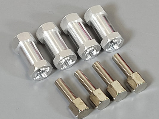 2x Pair 25mm Aluminum Wheel Hub Wide Spacer Adapter Extend Extension Widener for Tamiya 1/10 12mm Hex Crawler TT01 CC01 CR01 Chassis