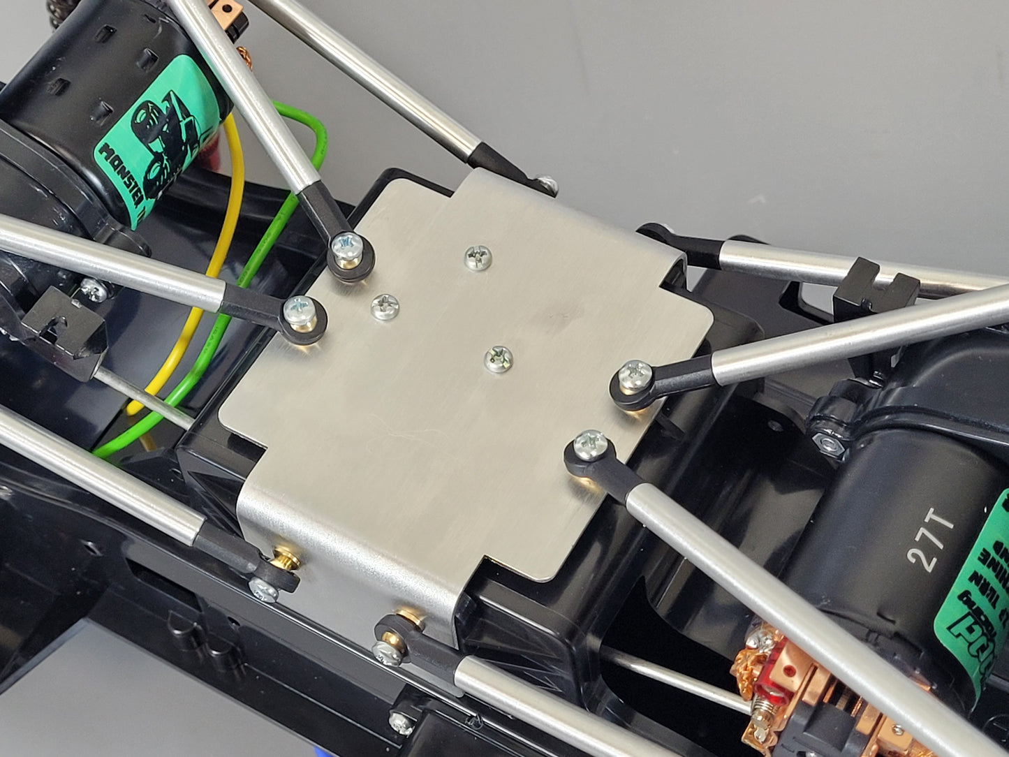 Aluminum Lower Protection Chassis Plate Brace Bracket for Tamiya 1/10 R/C Bullhead Super Clodbuster