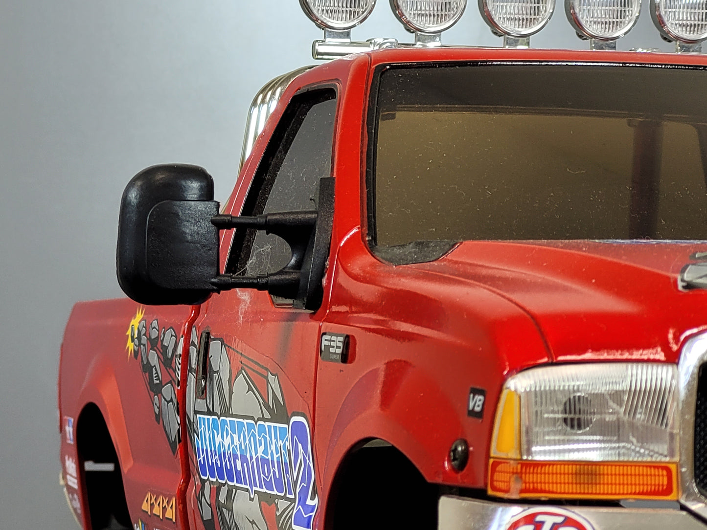 Pair Black Rubber Flexible L/R Side Window Mirror for Tamiya Toy R/C 1/10 Juggernaut 2 Ford F350 F-350 Truck