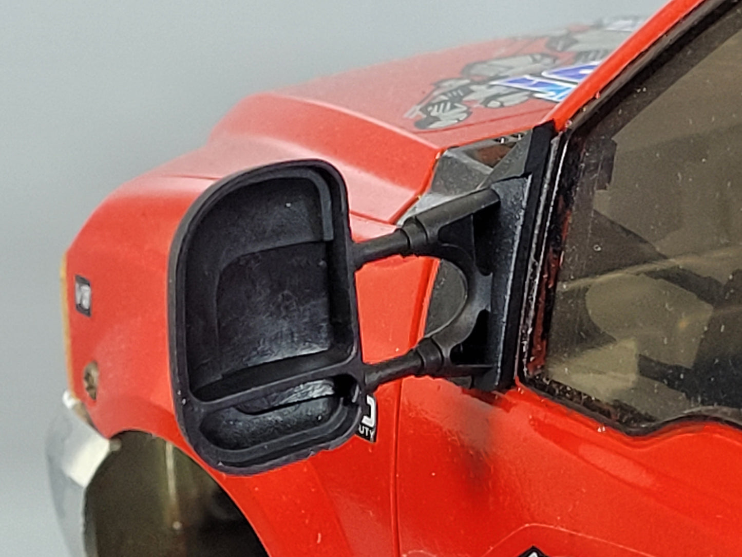 Pair Black Rubber Flexible L/R Side Window Mirror for Tamiya Toy R/C 1/10 Juggernaut 2 Ford F350 F-350 Truck