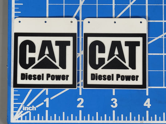 Pair Toy Mud Flap Guard Mount Mounting Plate "Diesel Power" Logo Print for Tamiya R/C 1/14 King Hauler Grand Hauler Knight Hauler Globeliner Cascadia Aeromax