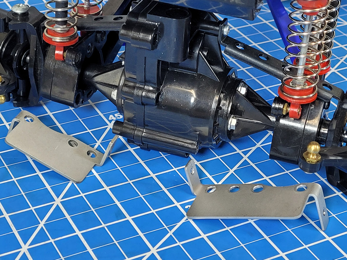 Pair Aluminum Axle Stay Mounting Bracket Plate Tamiya 1/10 R/C Bullhead Clodbuster