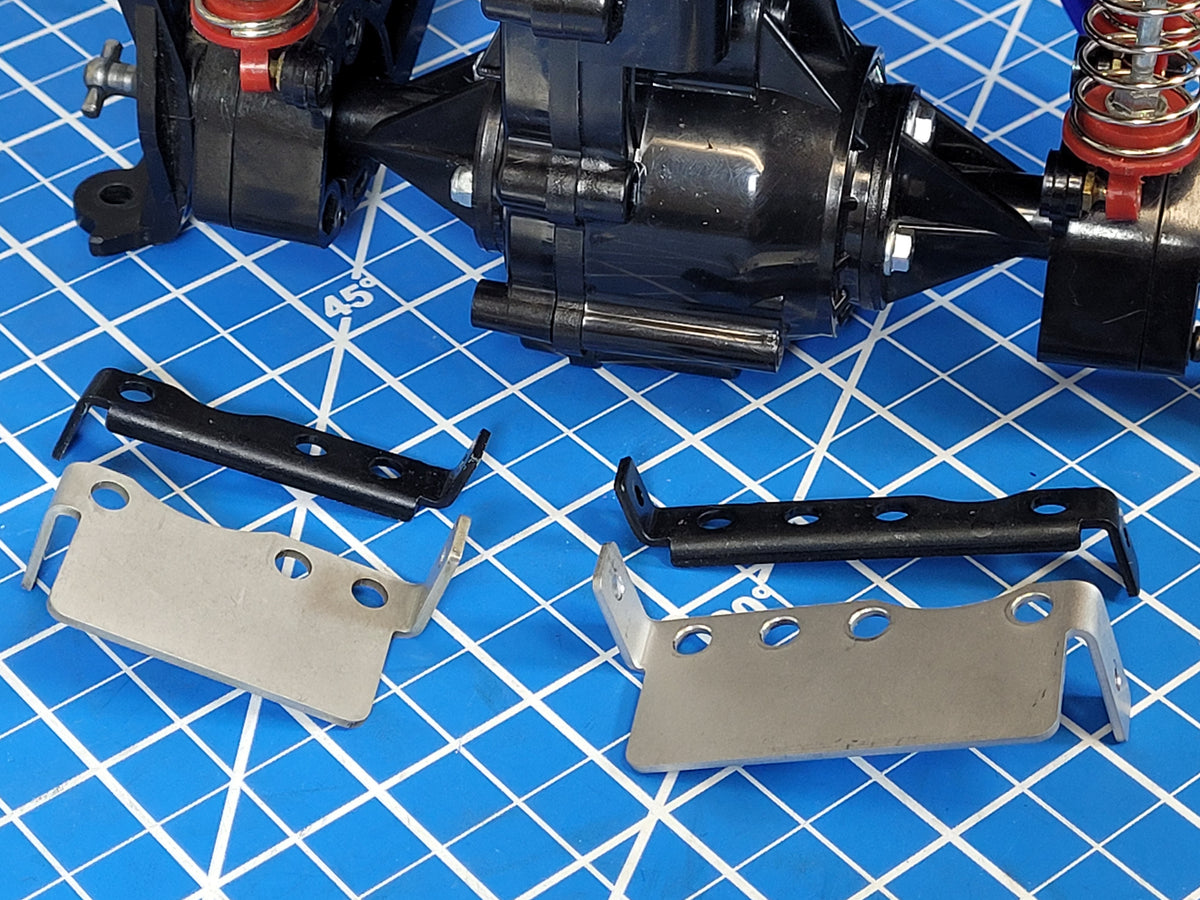 Pair Aluminum Axle Stay Mounting Bracket Plate Tamiya 1/10 R/C Bullhead Clodbuster