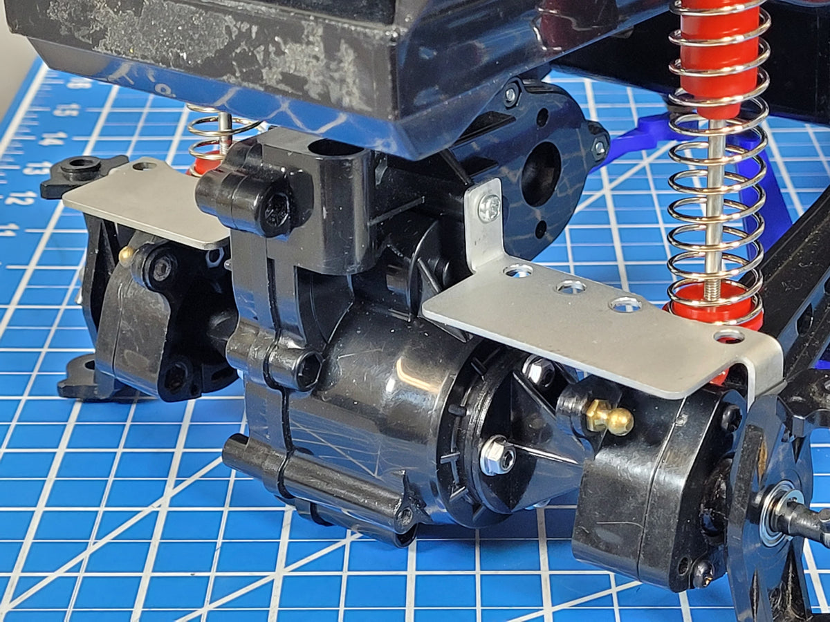 Pair Aluminum Axle Stay Mounting Bracket Plate Tamiya 1/10 R/C Bullhead Clodbuster