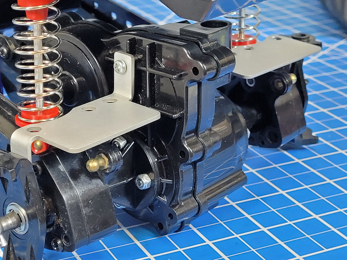 Pair Aluminum Axle Stay Mounting Bracket Plate Tamiya 1/10 R/C Bullhead Clodbuster