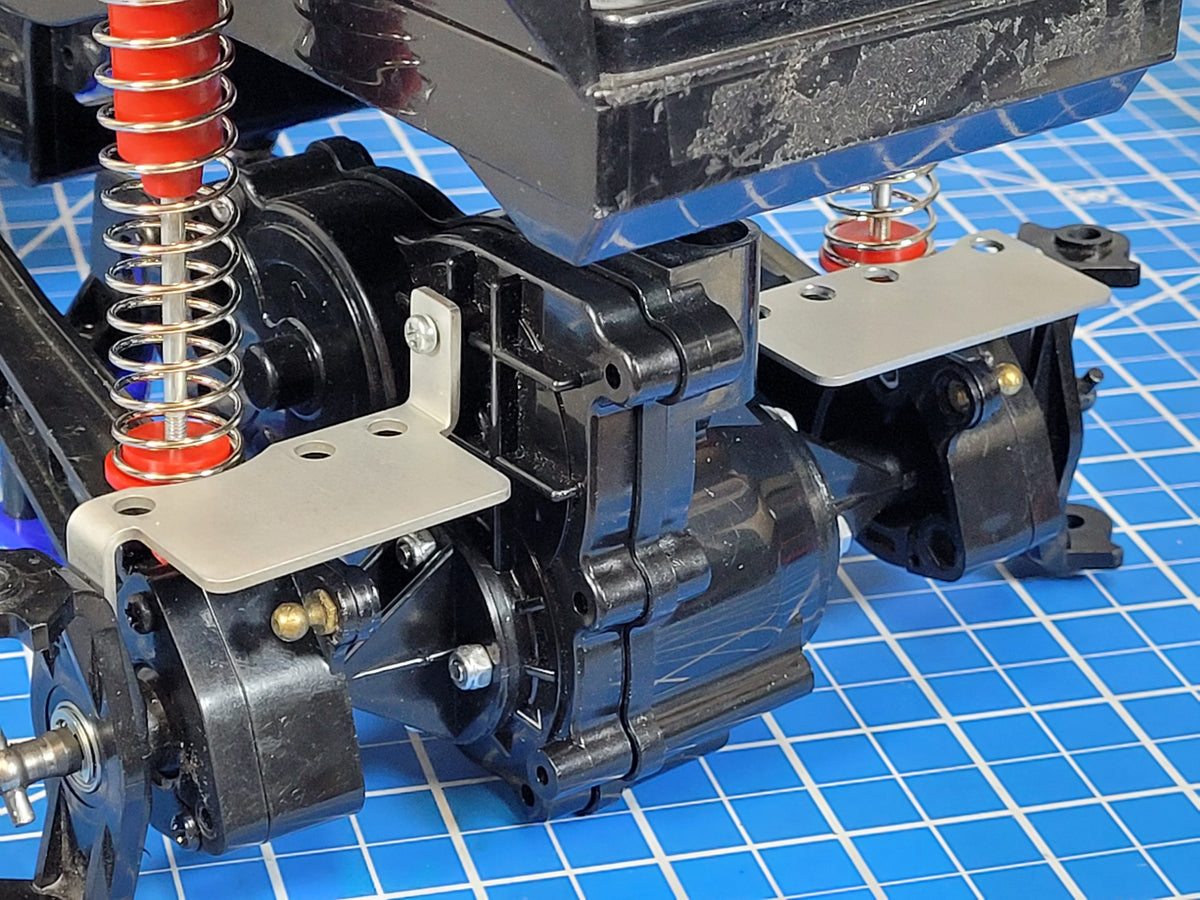 Pair Aluminum Axle Stay Mounting Bracket Plate Tamiya 1/10 R/C Bullhead Clodbuster