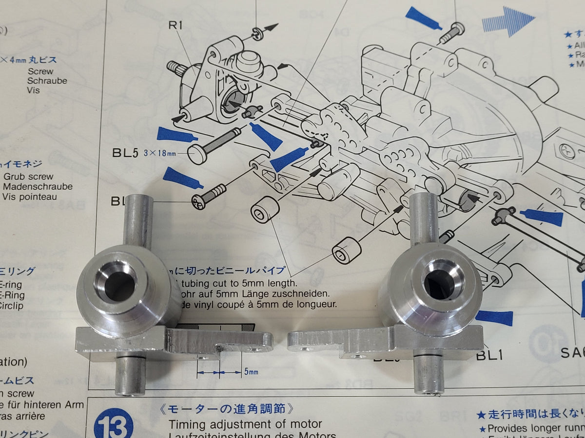 Aluminum Rear Knuckle Wheel Hub R1 R2 Tamiya 1/12 Porsche 959 Toyota Celica Gr.B