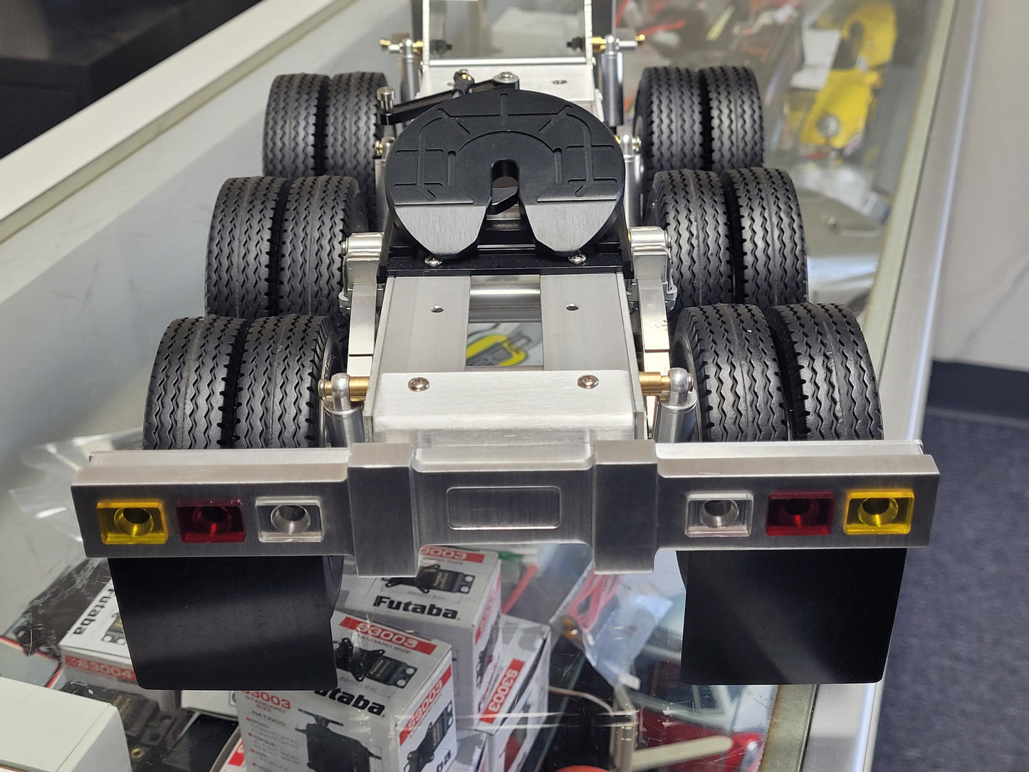 Aluminum Toy R/C 3-Axle Dolly Carrier Trailer Tractor 5th wheel Coupler for Tamiya 1/14 King Hauler Grand Hauler Knight Hauler Globeliner Scania Actros Volvo Semi Truck