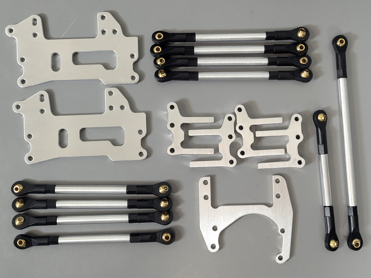 4-Link Suspension + Front Steering Mount Tamiya 1/10 R/C Toyota Hilux Ford F350 Lift Kit