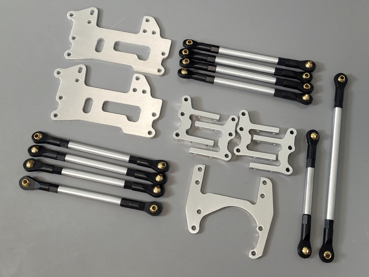 4-Link Suspension + Front Steering Mount Tamiya 1/10 R/C Toyota Hilux Ford F350 Lift Kit