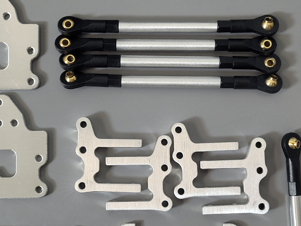 4-Link Suspension + Front Steering Mount Tamiya 1/10 R/C Toyota Hilux Ford F350 Lift Kit