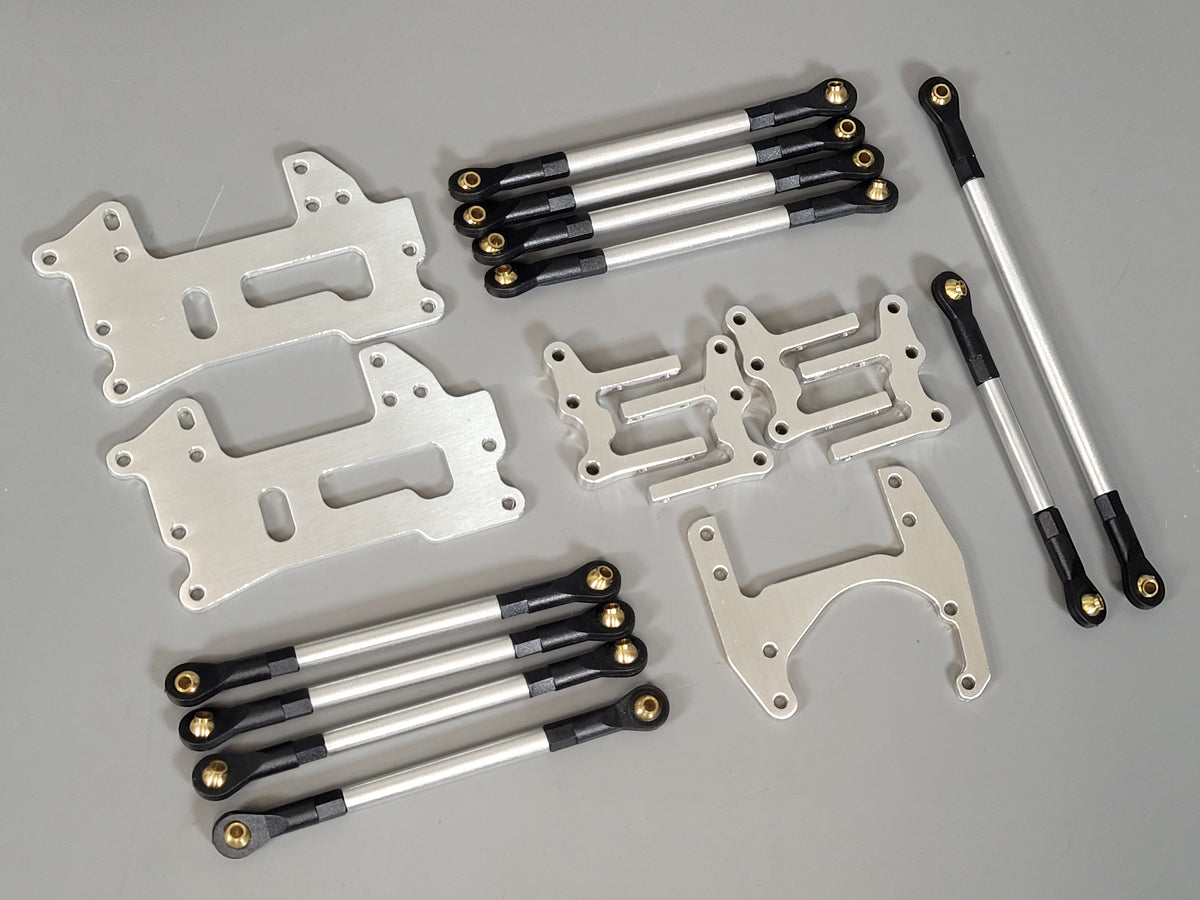 4-Link Suspension + Front Steering Mount Tamiya 1/10 R/C Toyota Hilux Ford F350 Lift Kit