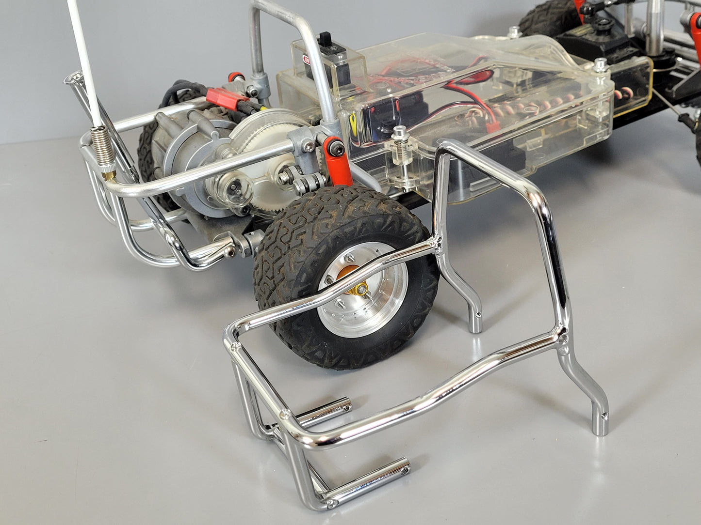 Aluminum Rear Bumper Guard with Upper Post One Piece for Tamiya R/C 1/10 Sand Scorcher Buggy Champ
