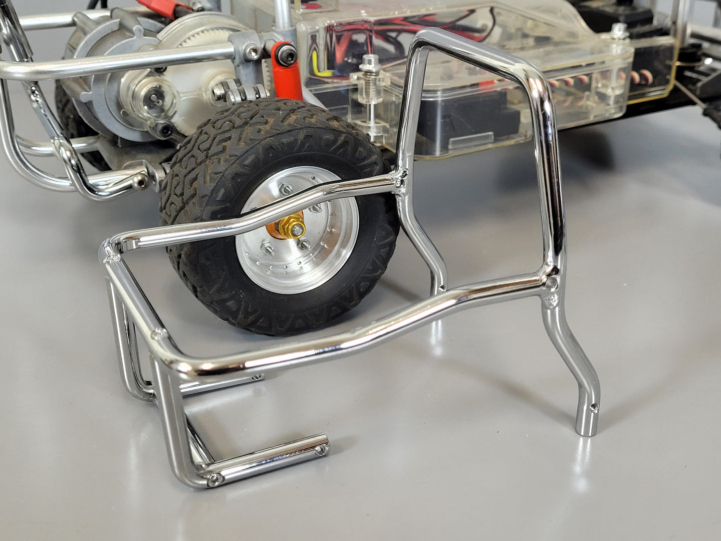 Aluminum Rear Bumper Guard with Upper Post One Piece for Tamiya R/C 1/10 Sand Scorcher Buggy Champ
