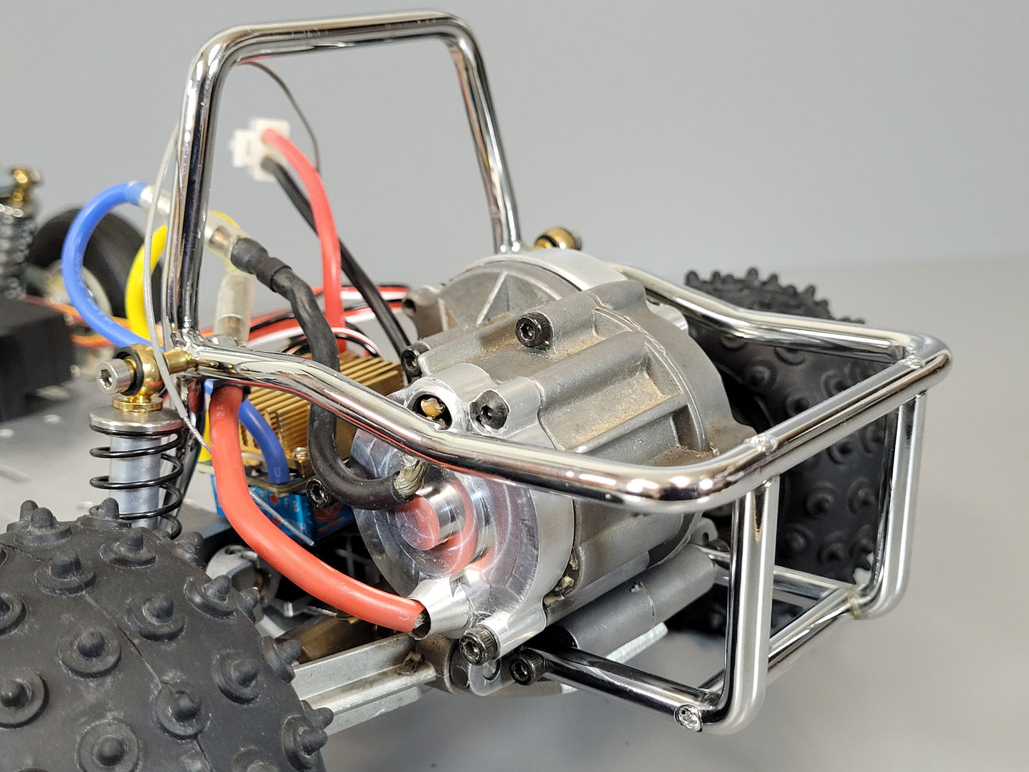 Aluminum Rear Bumper Guard with Upper Post One Piece for Tamiya R/C 1/10 Sand Scorcher Buggy Champ