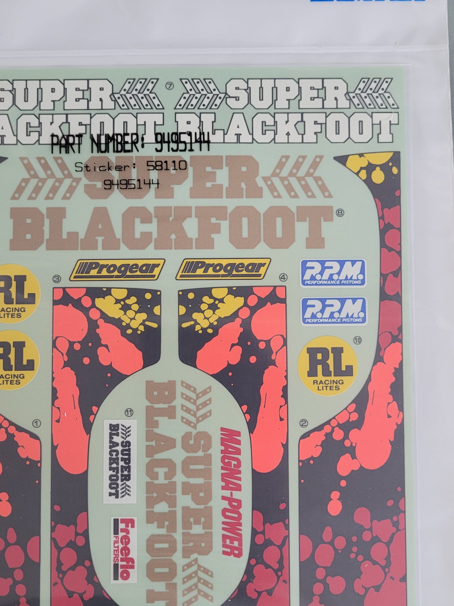 New Original 1992 Tamiya 1/0 Super Blackfoot 58110 Decal Sticker Sheet 9495144 1425225