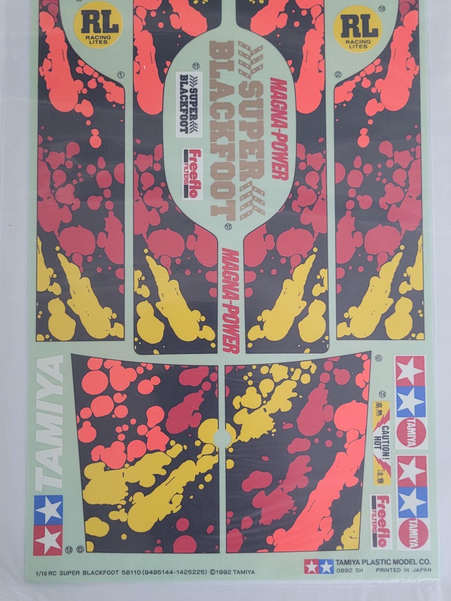 New Original 1992 Tamiya 1/0 Super Blackfoot 58110 Decal Sticker Sheet 9495144 1425225