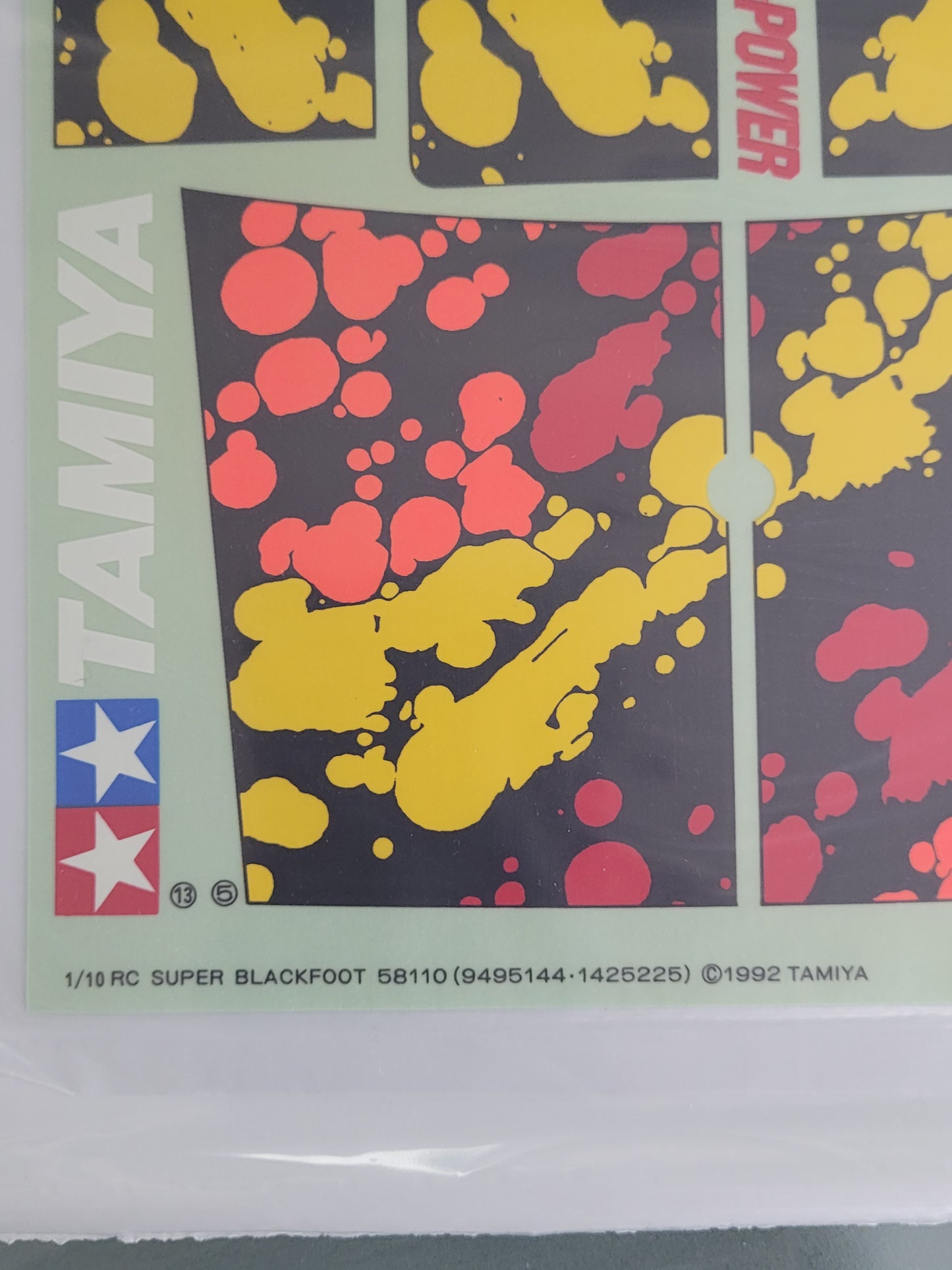 New Original 1992 Tamiya 1/0 Super Blackfoot 58110 Decal Sticker Sheet 9495144 1425225