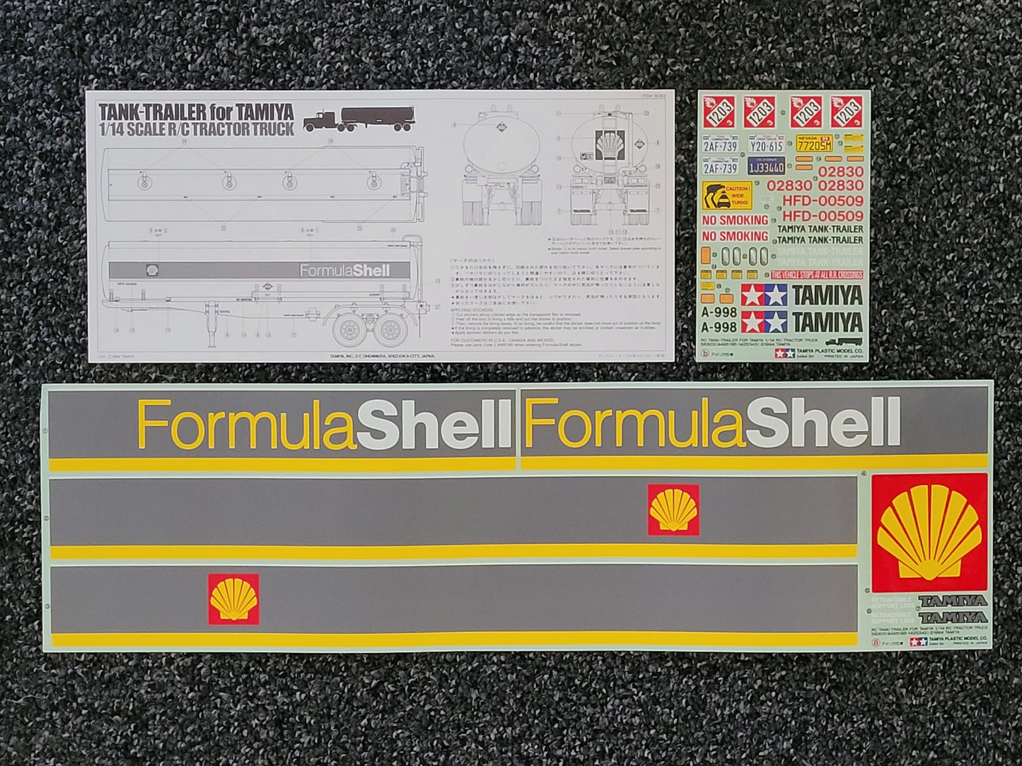 New Vintage Original Tamiya 1/14 SHELL Tanker Decal Sticker Sheet Set 9495185 North American Version