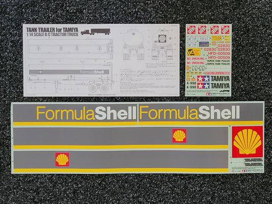 New Vintage Original Tamiya 1/14 SHELL Tanker Decal Sticker Sheet Set 9495185 North American Version