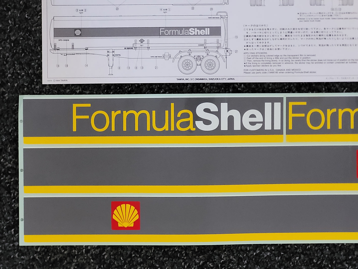 New Vintage Original Tamiya 1/14 SHELL Tanker Decal Sticker Sheet Set 9495185 North American Version
