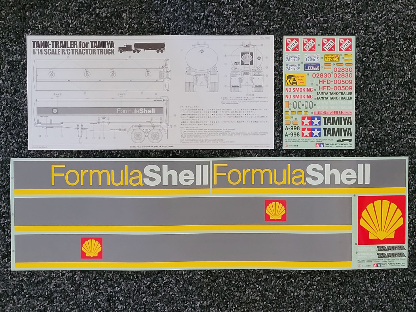 New Vintage Original Tamiya 1/14 SHELL Tanker Decal Sticker Sheet Set 9495185 North American Version