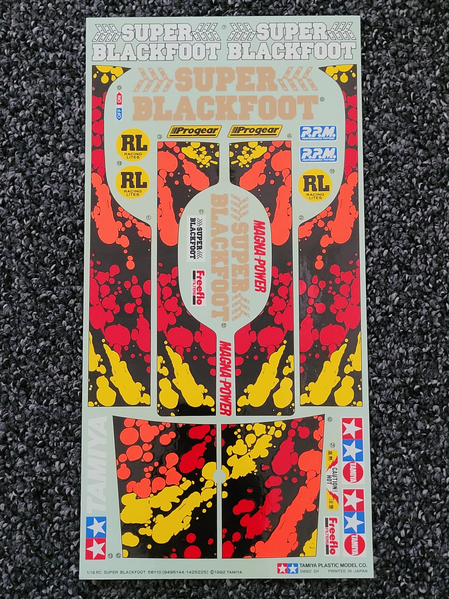 New Original 1992 Tamiya 1/0 Super Blackfoot 58110 Decal Sticker Sheet 9495144 1425225