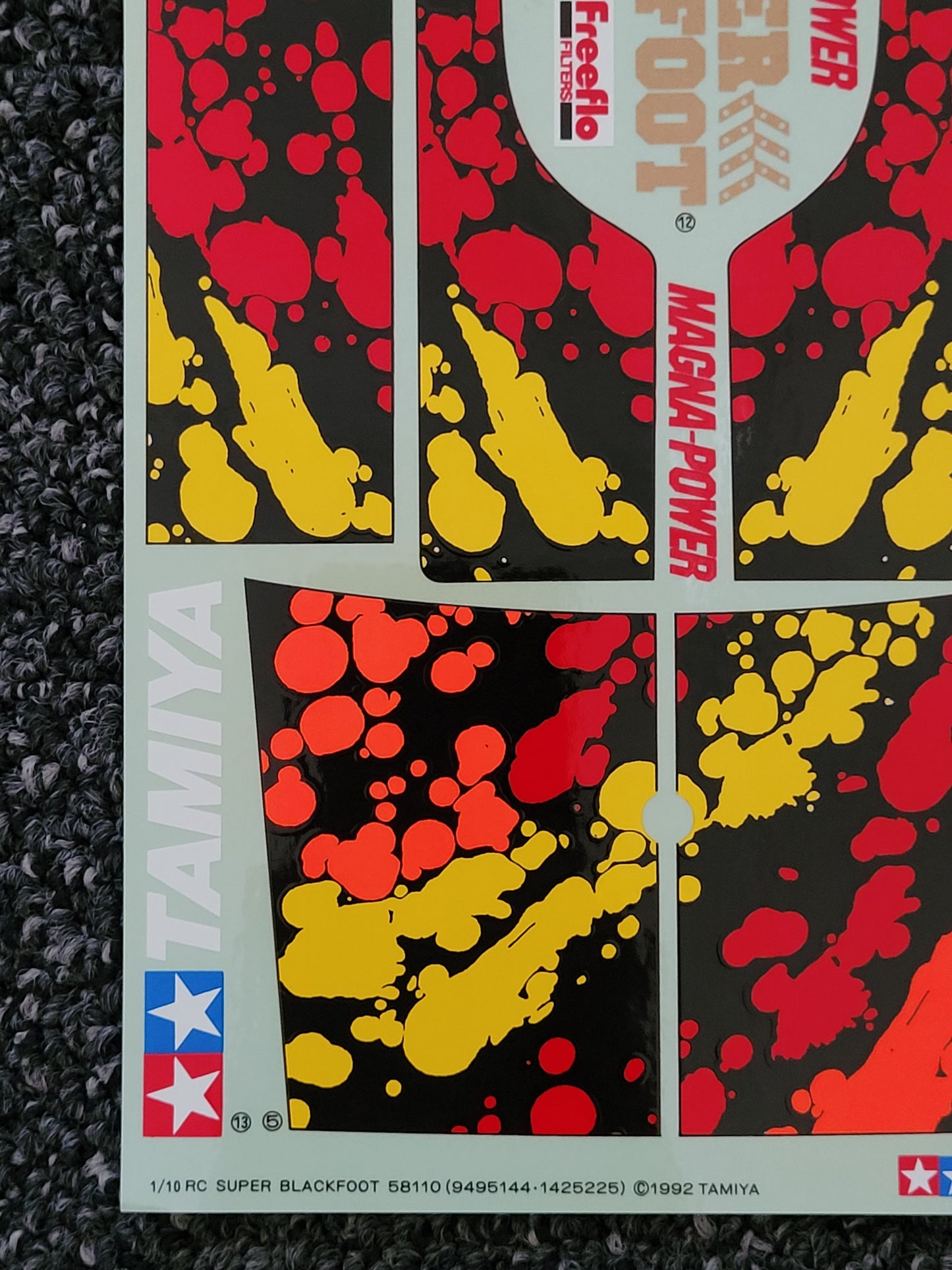 New Original 1992 Tamiya 1/0 Super Blackfoot 58110 Decal Sticker Sheet 9495144 1425225