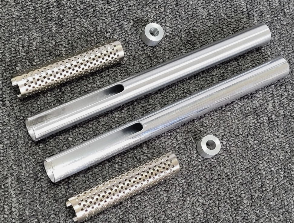 Aluminum Pair 21.5cm Long Exhaust Pipe Stack Cover Tamiya 1/14 King Hauler Grand Hauler