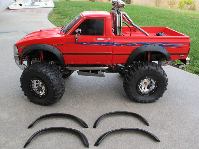 Black Rubber Side Fender Flares Set for Tamiya R/C Toy 1/10 Toyota Bruiser Hilux Mountaineer Trailfinder Truck