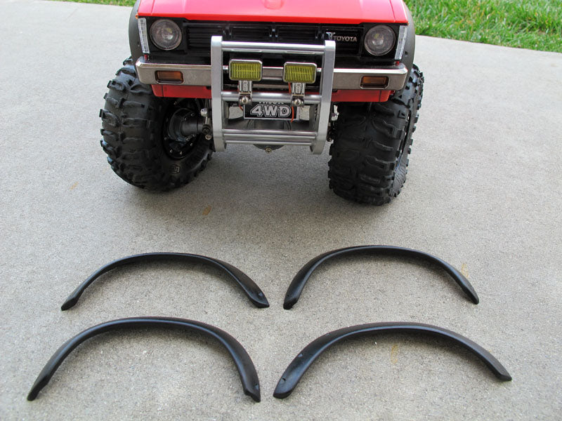 Black Rubber Side Fender Flares Set for Tamiya R/C Toy 1/10 Toyota Bruiser Hilux Mountaineer Trailfinder Truck