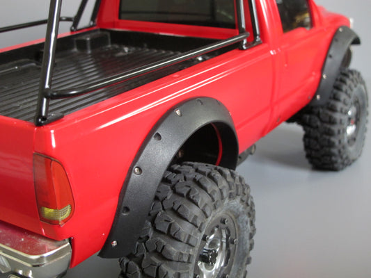 Black Rubber Add-On Fender Flares Set for Tamiya R/C Toy 1/10 Juggernaut Ford F350 F-350 High Lift Truck