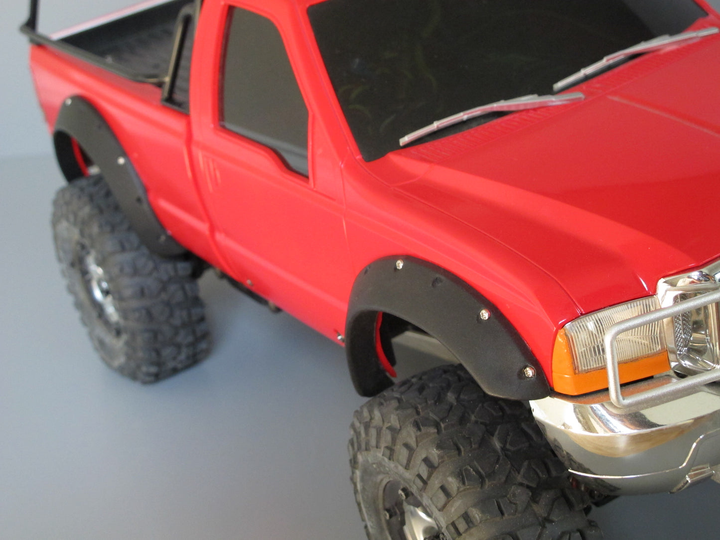 Black Rubber Add-On Fender Flares Set for Tamiya R/C Toy 1/10 Juggernaut Ford F350 F-350 High Lift Truck