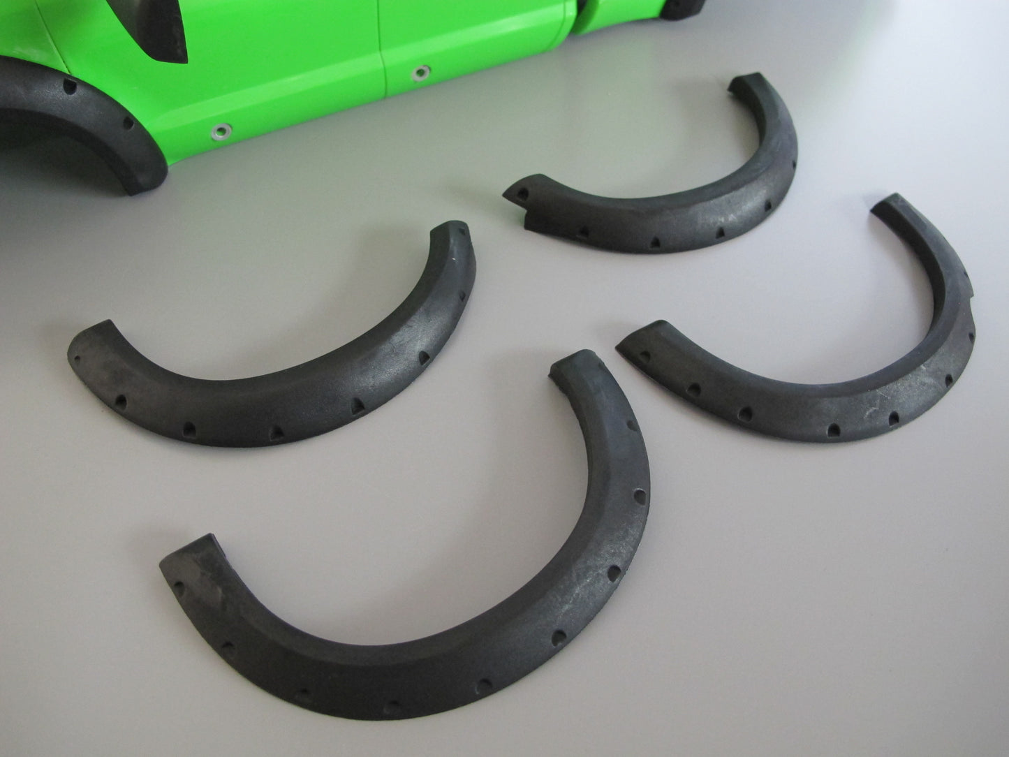 Black Rubber Fender Flares Set Add-On for Tamiya R/C Toy 1/10 Toyota Tundra High-Lift Truck