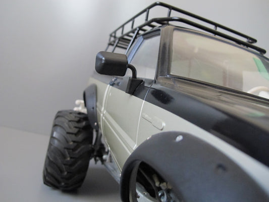 Pair Black Rubber L/R Side Window Mirror for Tamiya R/C Toy 1/10 Toyota Pick Up Bruiser Hilux Mountaineer RC4WD