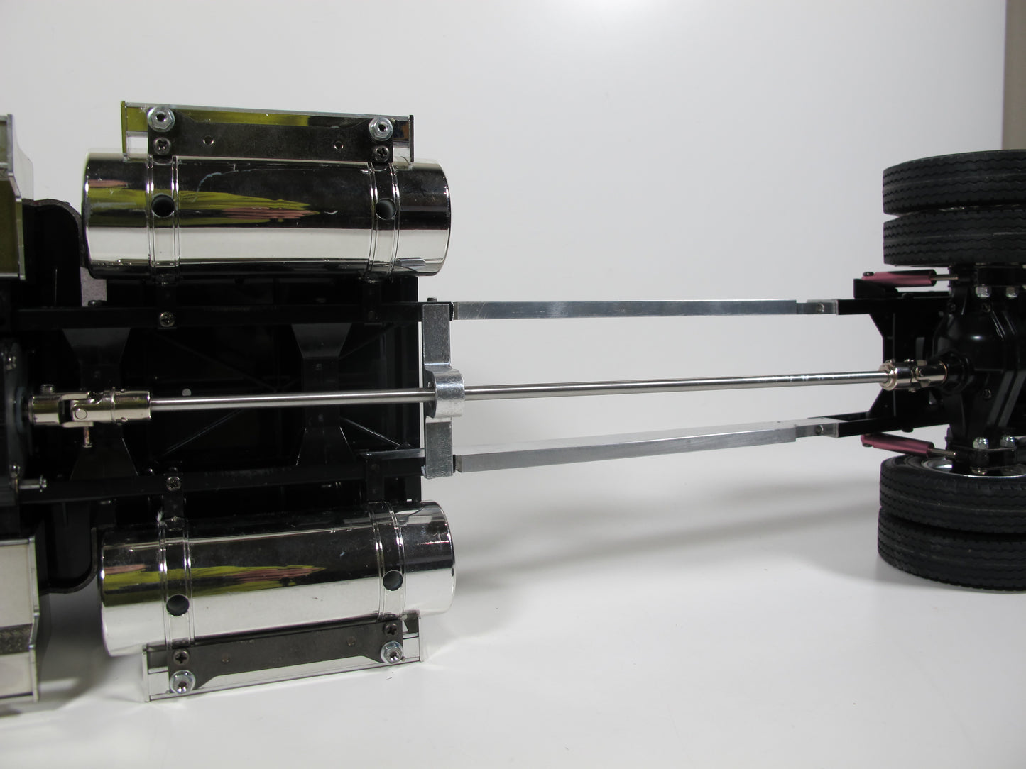 Extend 12" inch Steel Drive Shaft Axle + Mounting Bridge for Tamiya R/C Toy 1/14 King Hauler Knight Hauler Grand Hauler Aeromax Cascadia Scania Globeliner