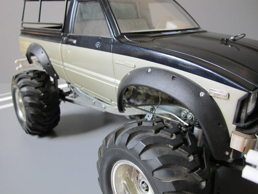 Black Rubber Side Fender Flares Set for Tamiya R/C Toy 1/10 Toyota Bruiser Hilux Mountaineer Trailfinder Truck
