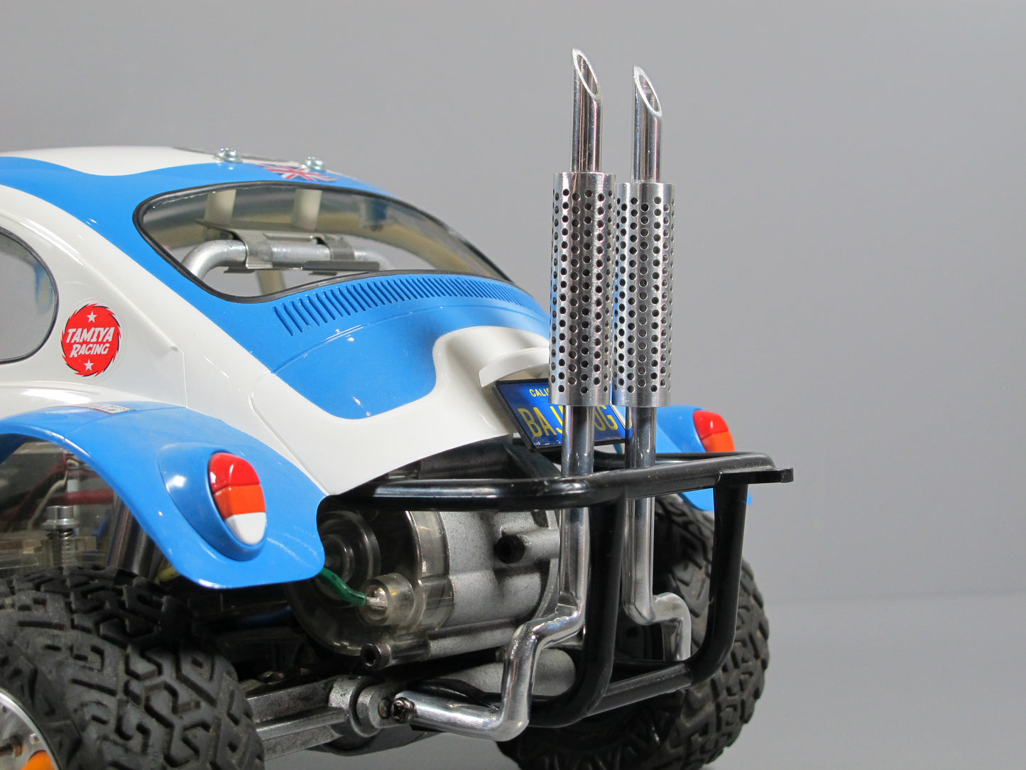 Pair Vertical Rear Angle Cut Exhaust Pipe for Tamiya 1/10 R/C Sand Scorcher Super Champ Buggy
