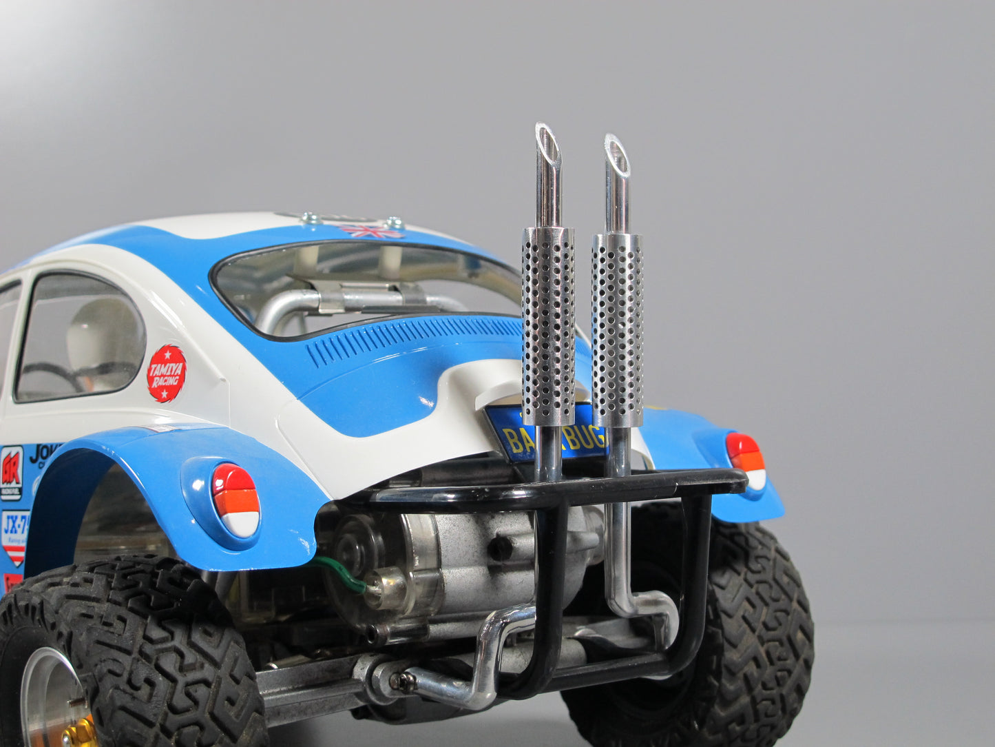 Pair Vertical Rear Angle Cut Exhaust Pipe for Tamiya 1/10 R/C Sand Scorcher Super Champ Buggy